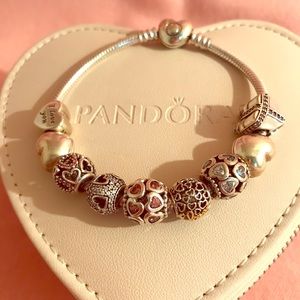 Pandora Bracelet with Charms and Spacers